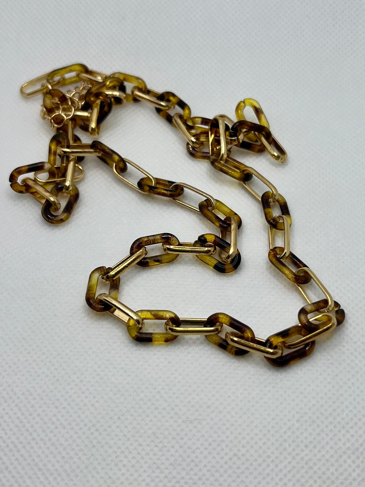 Tortoise + Gold Acrylic Chain