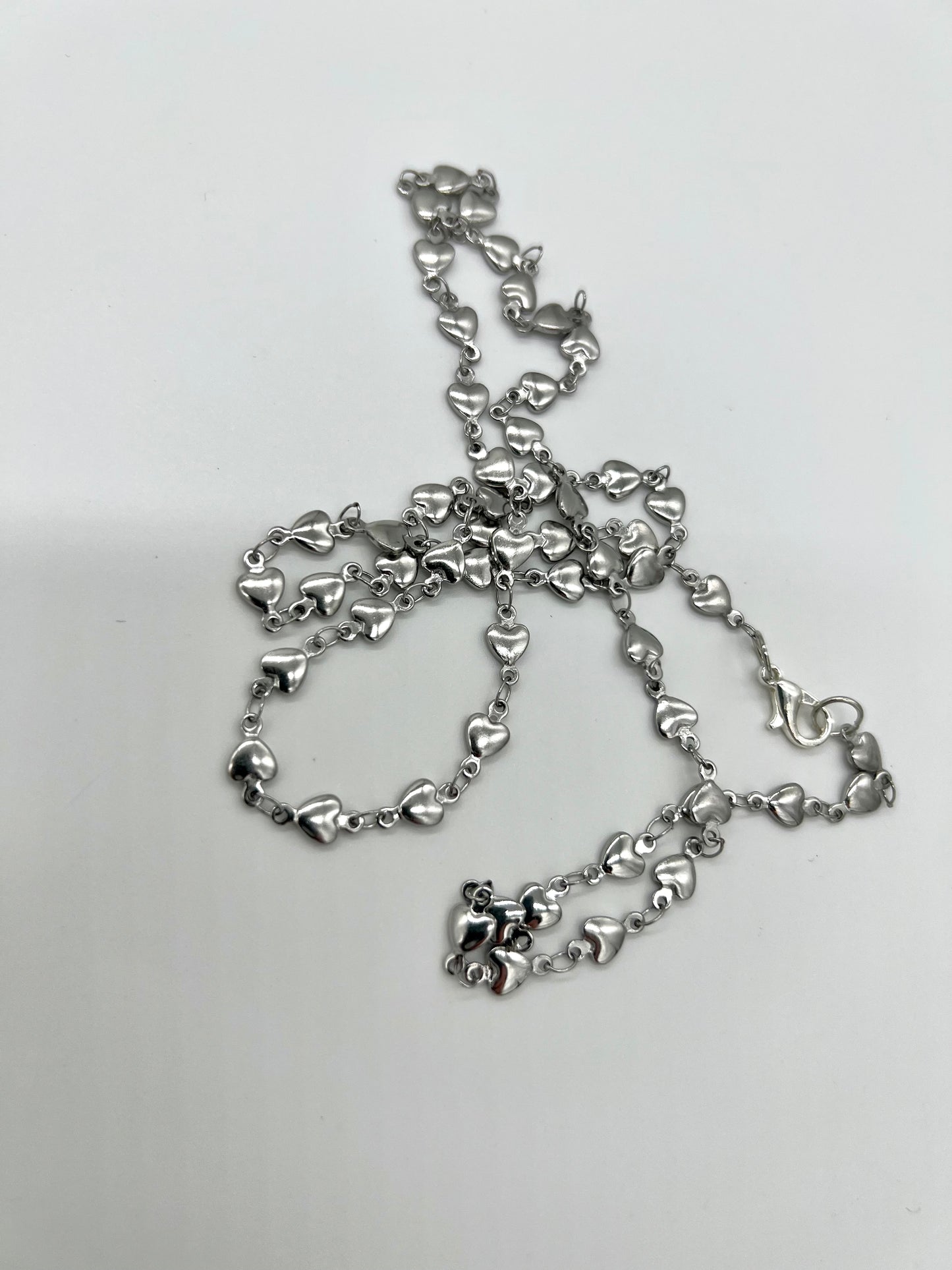 Solid Hearts Silver Chain