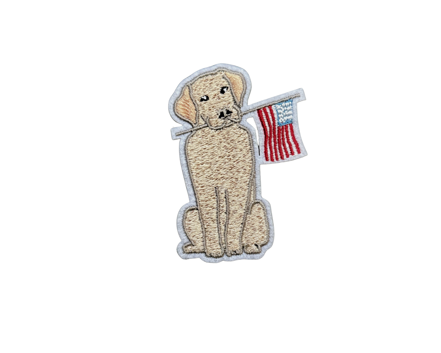 Golden Retriever with Flag