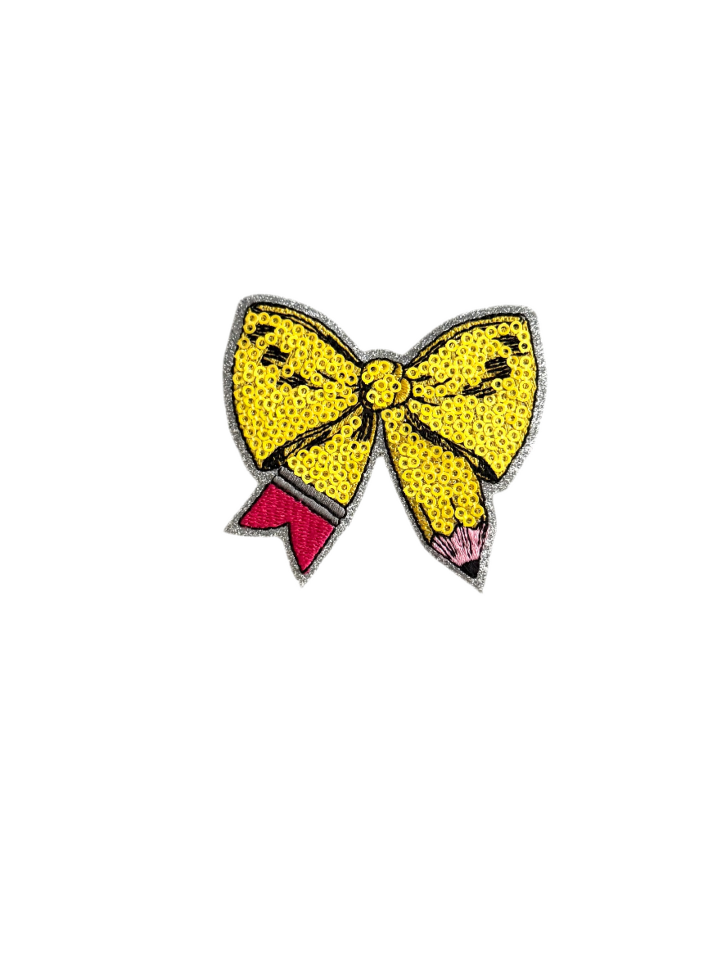 Sequined Teacher Pencil Bow
