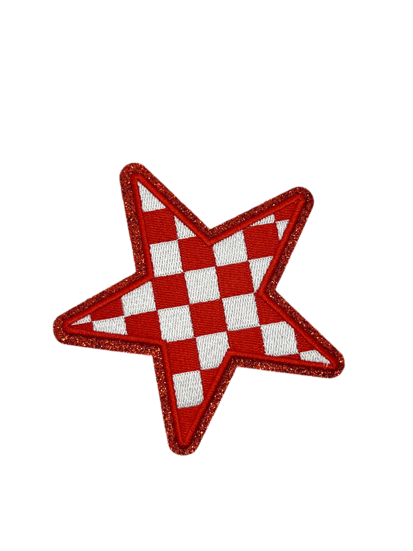 checkered glitter star