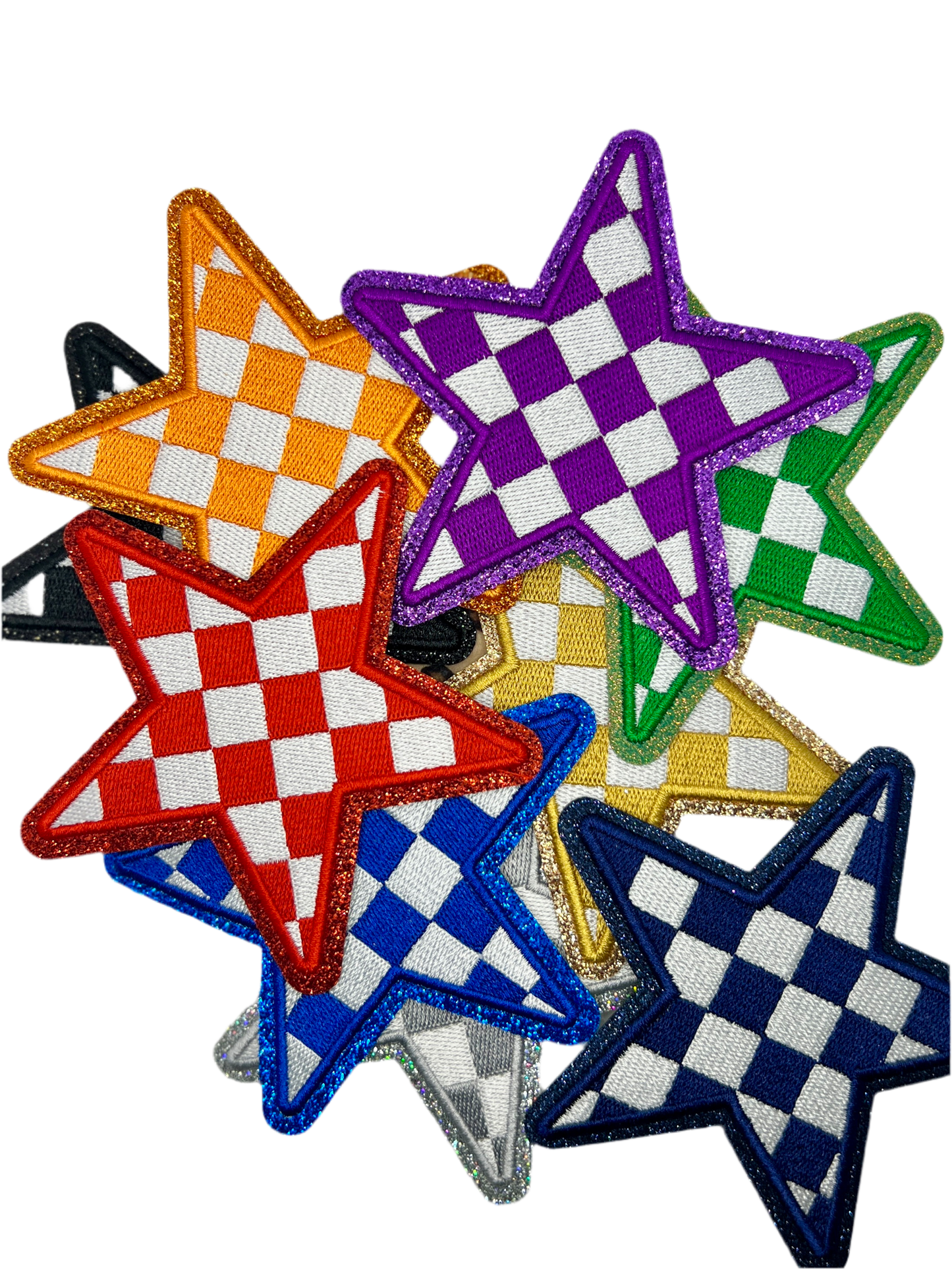 checkered glitter star