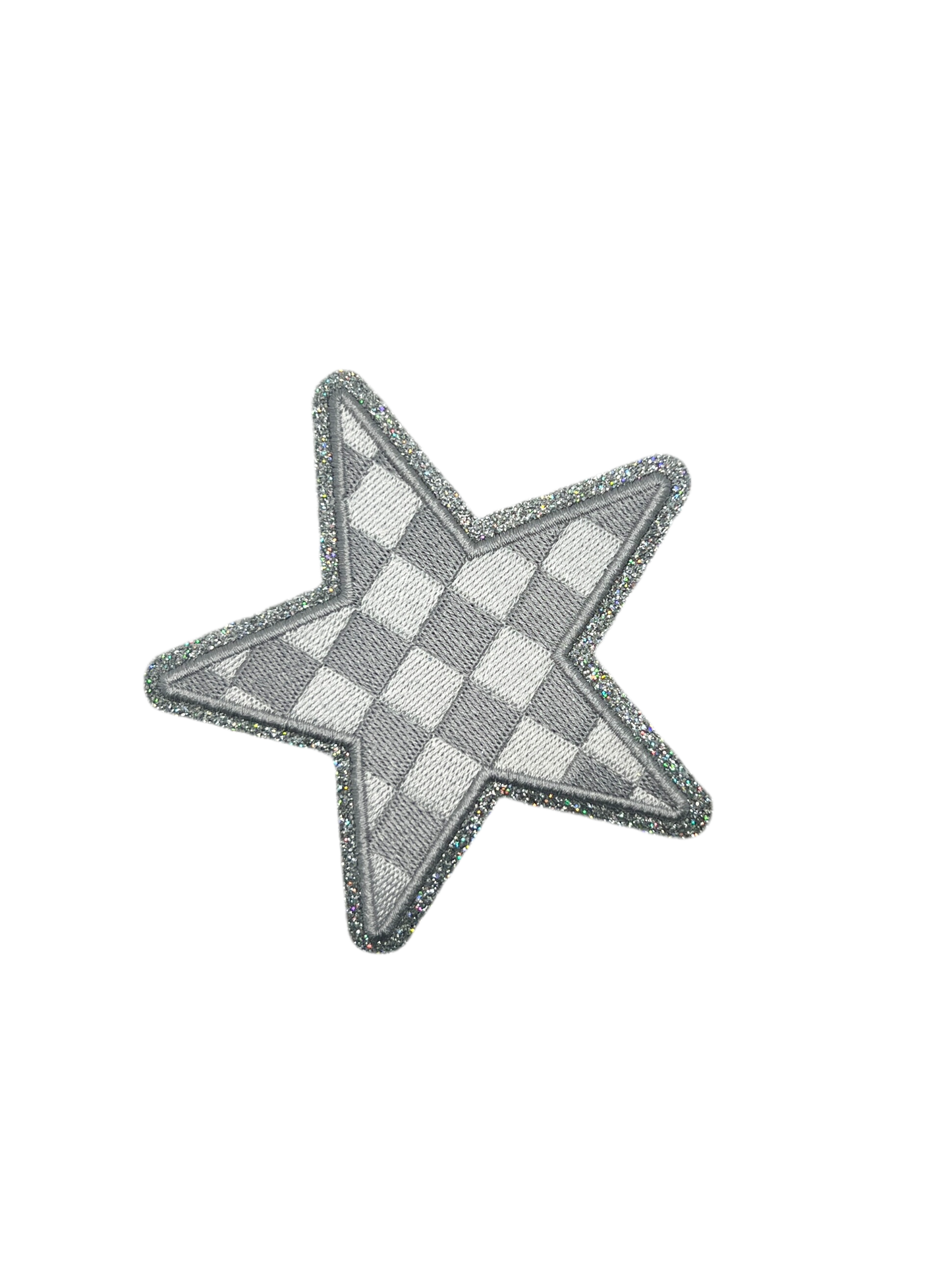 checkered glitter star