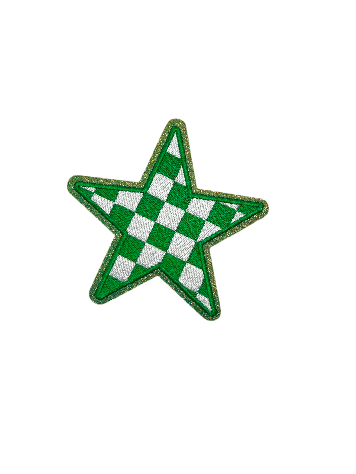 checkered glitter star