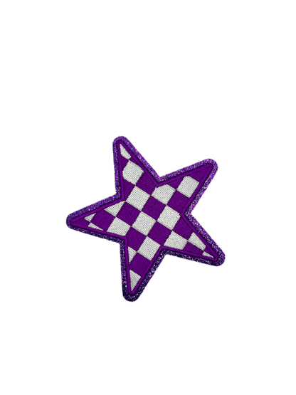 checkered glitter star