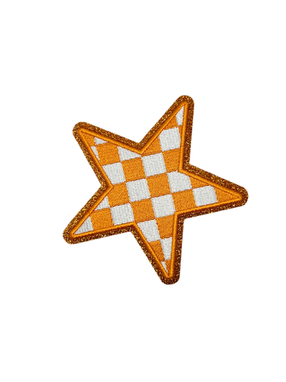 checkered glitter star