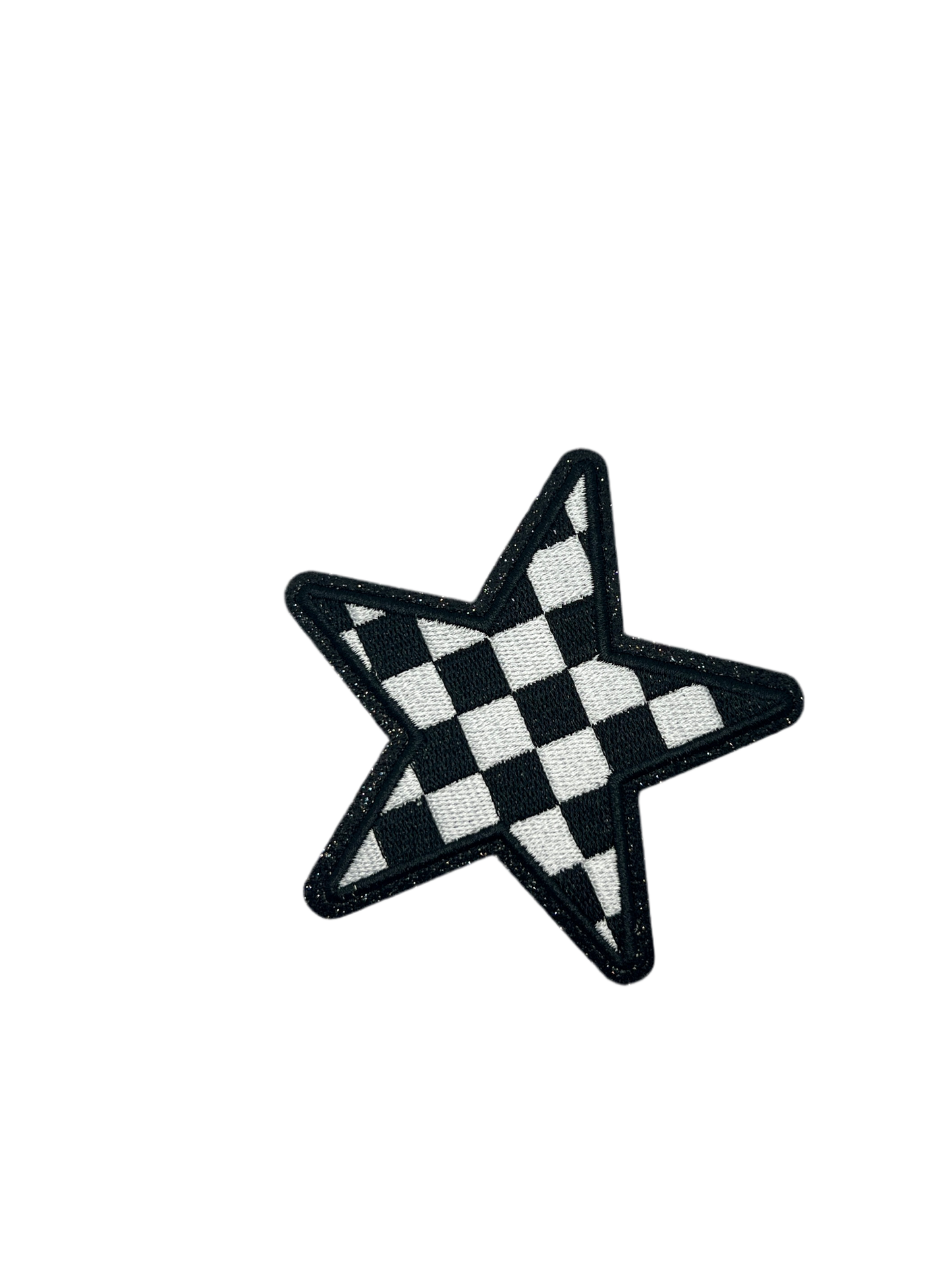 checkered glitter star