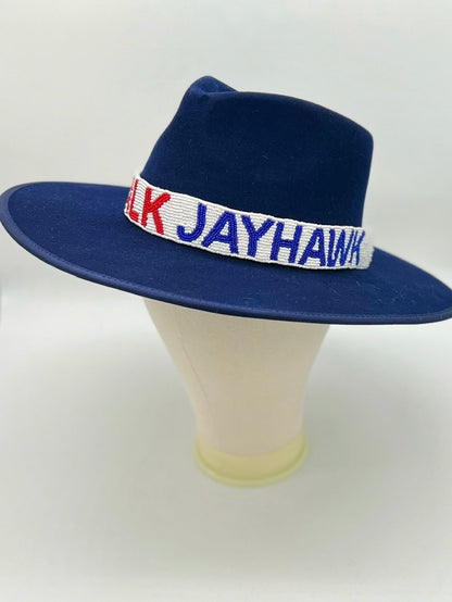 Rock Chalk Jayhawks beaded hat band