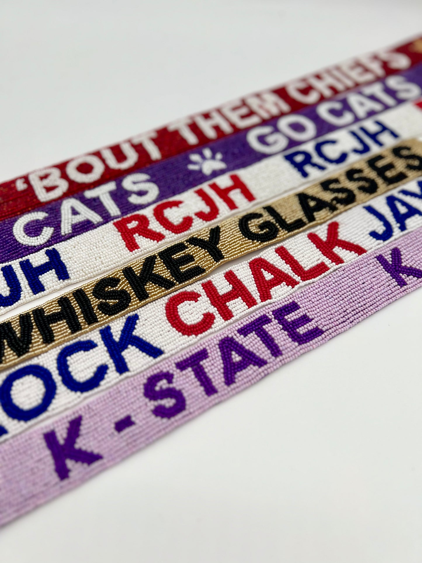 Rock Chalk Jayhawks beaded hat band