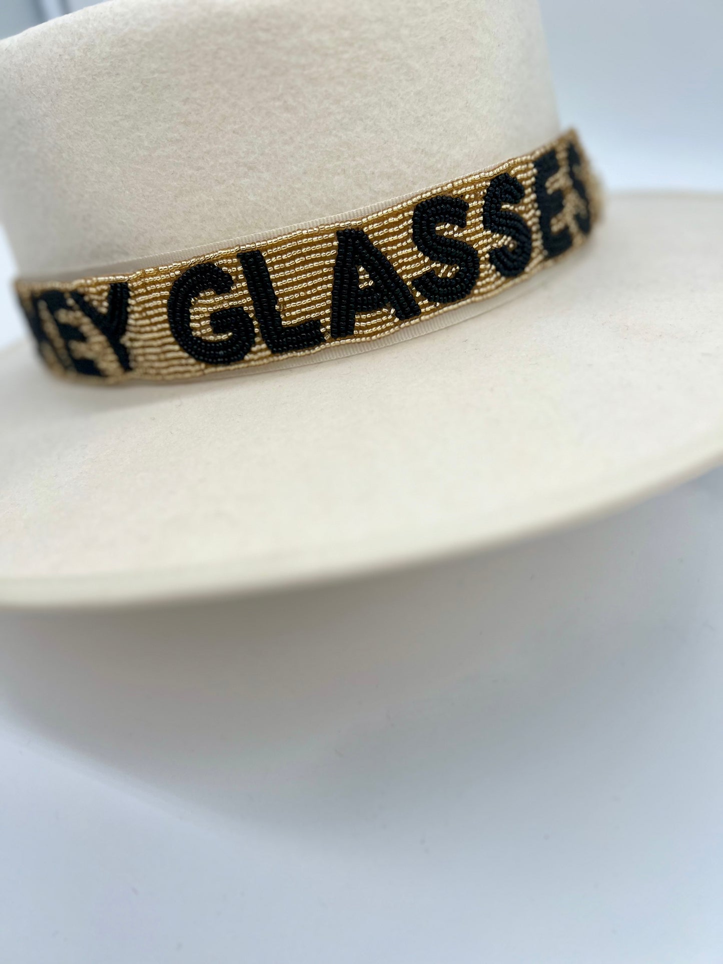 Whiskey Glasses beaded hat band