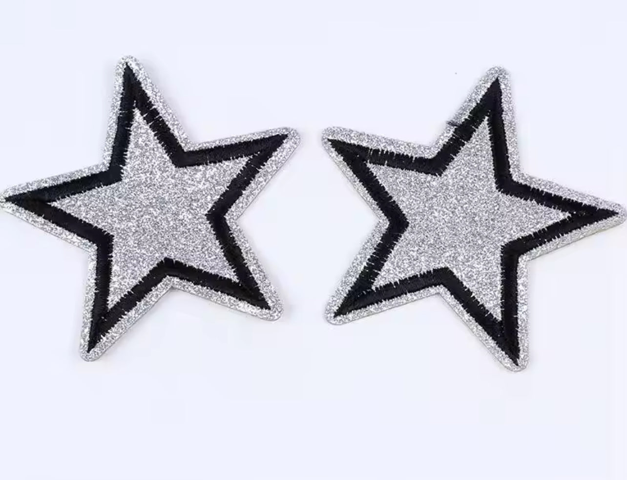 silver glitter stars